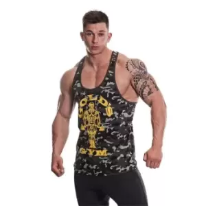 Image of Golds Gym String Vest Mens - Black