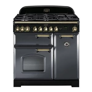 Image of Rangemaster CDL90DFFSL/B (124150) CLASSIC DELUXE 90cm Dual Fuel Cooker