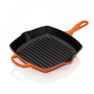 Image of Le Creuset Signature Cast Iron Grillit Volcanic Orange Orange