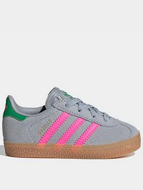 Image of adidas Silver Gazelle Girls Toddler Trainers Silver UK 3 (EU 19)