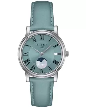 Image of Tissot Carson Premium Light Blue Dial Leather Strap Womens Watch T122.223.16.353.00 T122.223.16.353.00