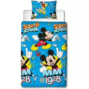 Image of Mickey Mouse Stay Cool Duvet Cover Set (Single) (Blue)