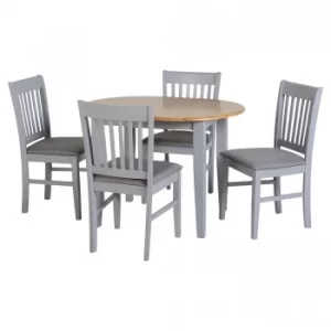 Image of Oxford Grey Extending Dining Set with 4 Chairs