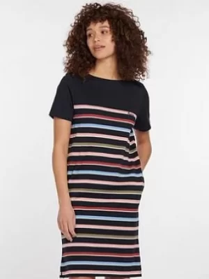 Image of Barbour Barbour Hawkins Dress -navy Stripe, Navy, Size 10, Women