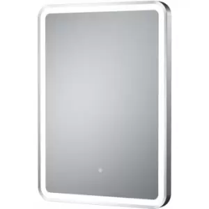 Image of Silver Framed Bathroom Mirror with Touch Sensor 700mm h x 500mm w - Hudson Reed