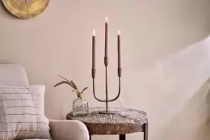 Image of Nkuku Mbata Brass Candelabra Candle Sticks Gold 39 x 22.5 x 10 cm