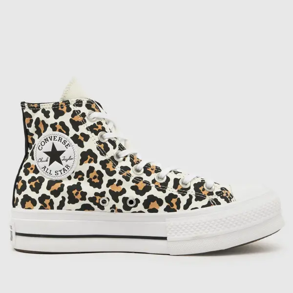 Image of Converse all star lift hi leopard love trainers in multi Multi UK 4 (EU 36½)