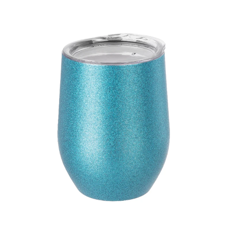 Image of Treat Republic Insulated Stemless Glitter Wine Tumbler Blue