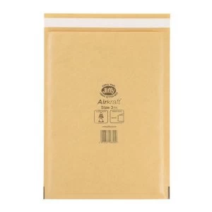 Image of Jiffy Airkraft Size 3 Postal Bags Bubble lined Peel and Seal 220x320mm Gold 1 x Pack of 50 Bags
