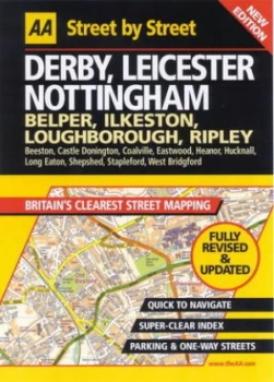 Image of Aa Street by Street Derby Leicester Nottingham Paperback