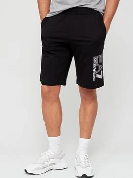 Image of EA7 Emporio Armani Visibility Logo Jersey Shorts - Black Size M Men