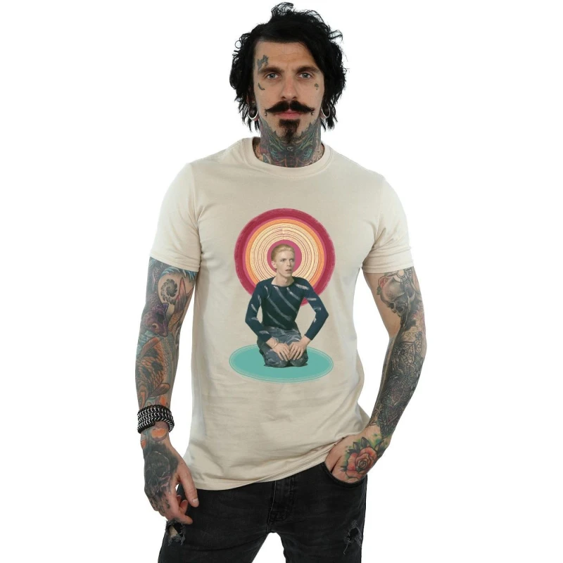 Image of David Bowie David Bowie Men Kneeling Halo T-Shirt in Light Sand Size: Small Light Sand S Male 5059400830019