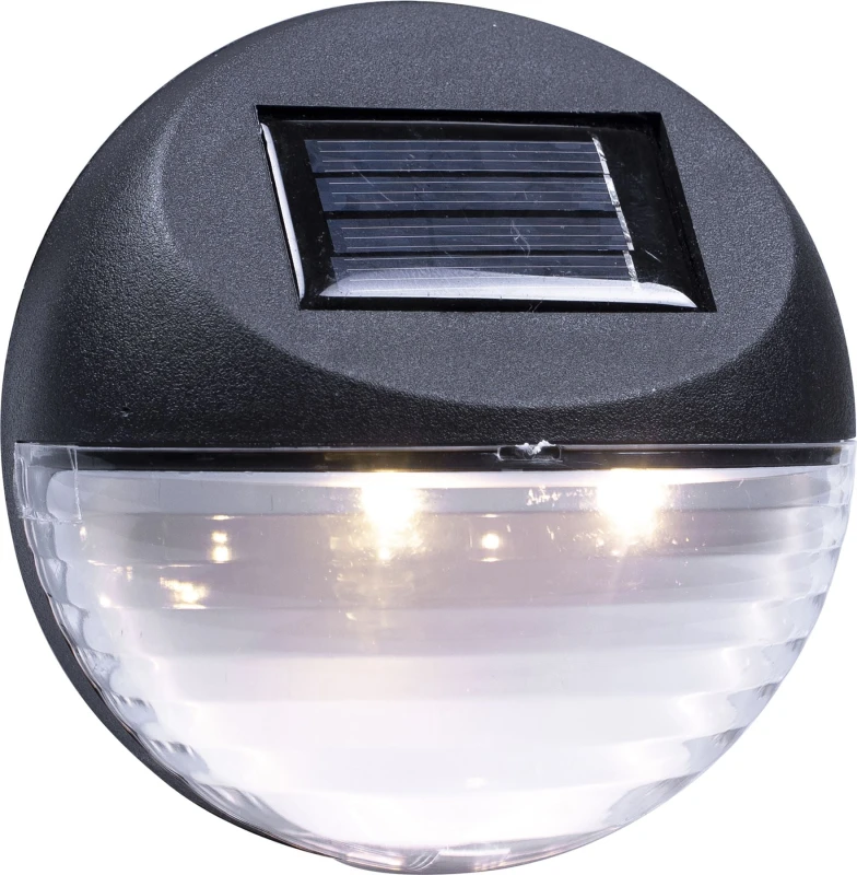 Image of Outdoor Solar Powered Fence Wall Light with 2 x Warm White LED's for Garden and Patio ELV-298565 Wall Light