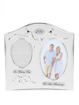 Image of Photo Frame 2Tone S/Plated Double Anniversary - 25Th/40Th/50Th