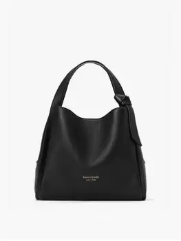 Image of Kate Spade New York Knott Pebbled Leather Cross-Body Tote Bag - Black