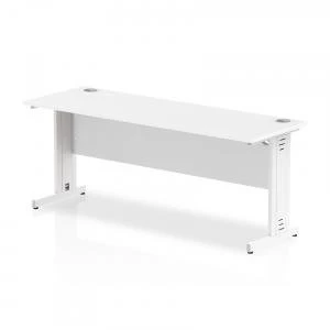 Image of Trexus Desk Rectangle Cable Managed White Leg 1800x600mm White Ref