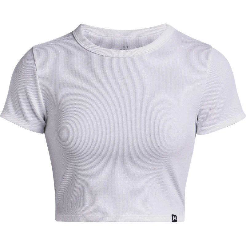 Image of Under Armour Womens Rival Rib Crop Top White female 14 (L)