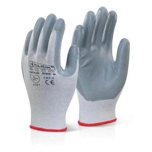 Image of Click2000 Nitrile Foam Nylon Glove Grey 11 GreyRef NFNG11 Pack