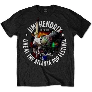 Image of Jimi Hendrix - Atlanta Pop Festival 1970 Unisex Medium T-Shirt - Black