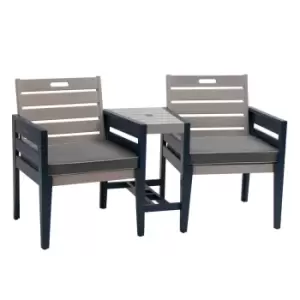 Image of Florenity Galaxy Tete a Tete Bench - Grey/Blue