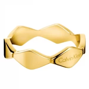 Image of Calvin Klein Snake Gold PVD Ring Size 8