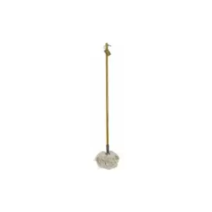 Image of JVL Natural Pure Cotton String Floor Mop,118cm w:8 x D:25 ,Retro Bamboo