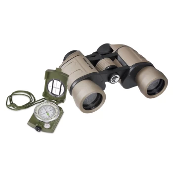 Image of PRAKTICA Falcon 8x40mm Field Binoculars Sand + Military Waterproof Compass