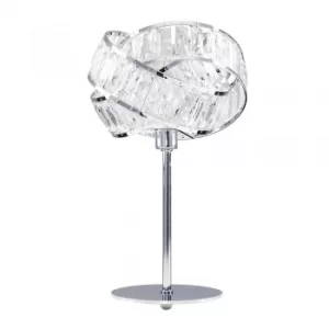 Image of Hudson Intertwined Table Lamp in Chrome and Clear