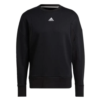 Image of adidas Studio Lounge Fleece Sweatshirt Mens - Black