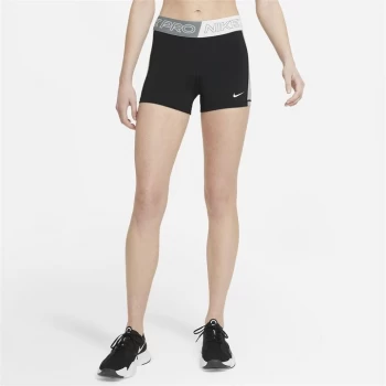 Image of Nike Pro Womens 3" Graphic Shorts - Black/White