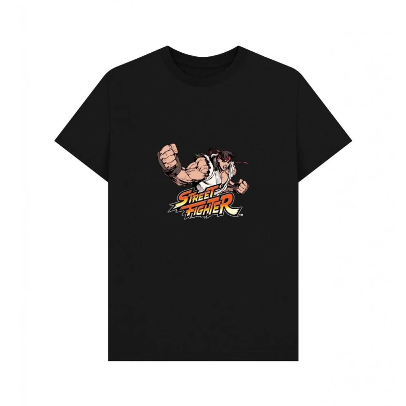 Image of Street Fighter Mens Ryu Graphic Classic T-Shirt in Black Size: Small Black Male S