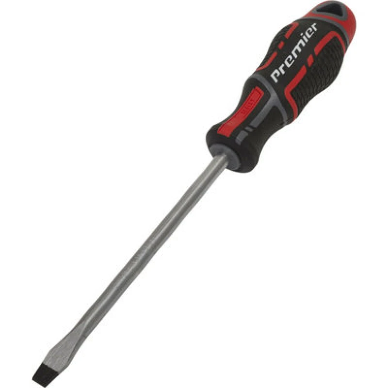 Image of Loops PREMIUM Slotted 8 x 150mm Screwdriver - Ergonomic Soft Grip - Magnetic Tip Multi