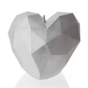 Image of Silver Heart Low Poly Candle