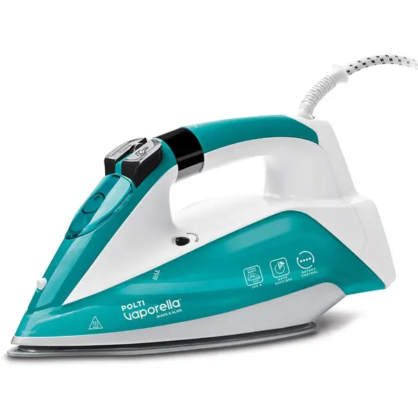 Image of Polti PLGB0081 Quick and Slide Steam Iron - White & Turquoise PLGB0081 Turquoise