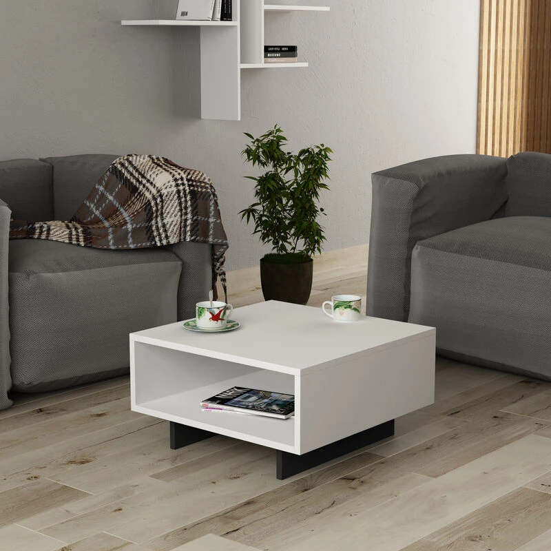 Image of DECORTIE Decortie - Hola Modern Coffee Table Multipurpose - White / Anthracite Grey - White M.SH.11040.5