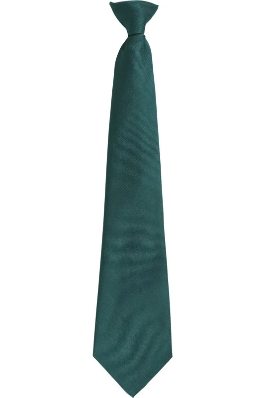 Image of Premier Premier Colours Fashion Plain Clip-On Tie in Bottle Green Bottle Green One Size Unisex 5063470683475