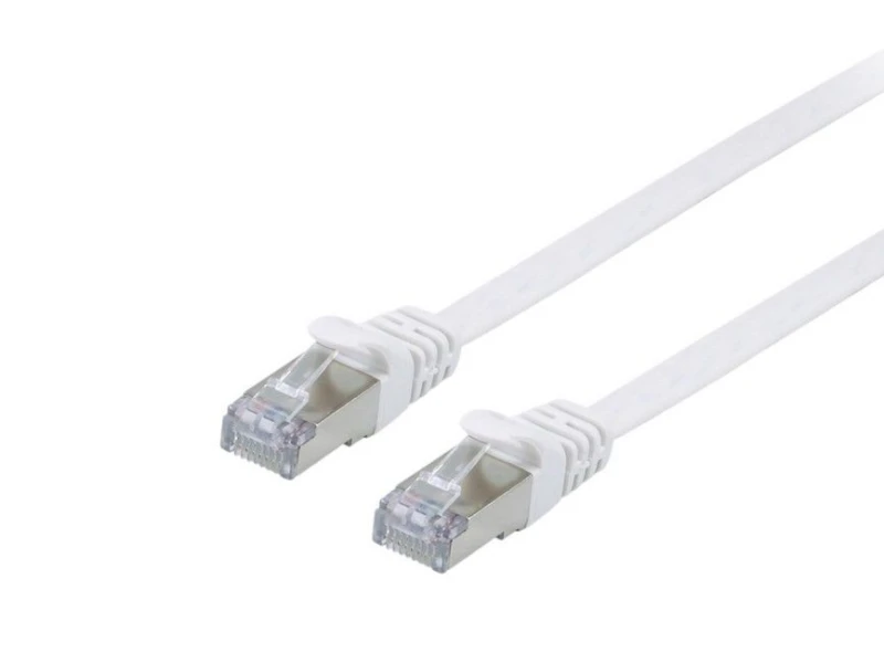 Image of Equip Cat.6A U/FTP Flat Patch Cable. 0.5m. White