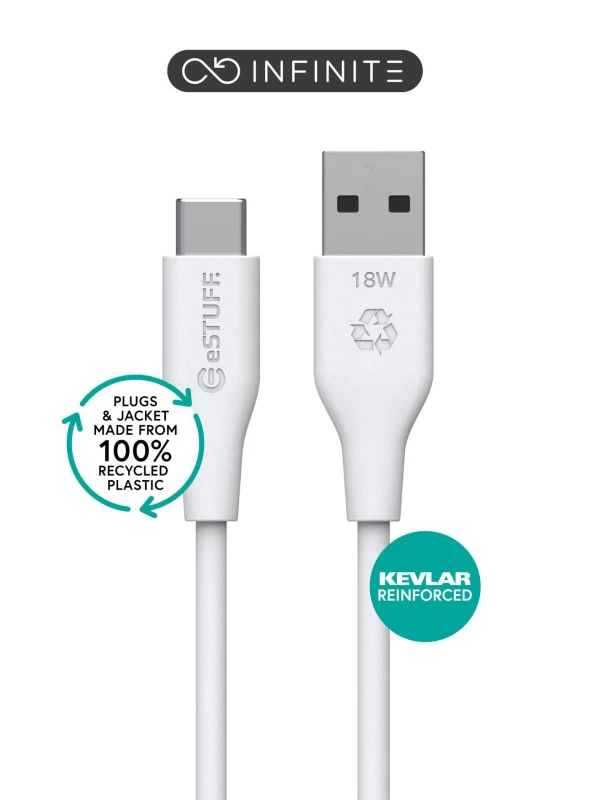 Image of eSTUFF ES605270 USB cable USB 2.0 2m USB C USB A White