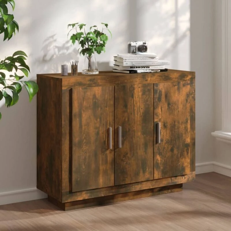 Image of VIDAXL Sideboard Smoked Oak 92x35x75cm Engineered Wood Vidaxl 8720286968642
