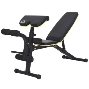 Image of HOMCOM Adjustable Sit-Up Dumbbell Bench Multi-Functional Purpose Hyper Extension Bench With Adjustable Seat and Back Angle