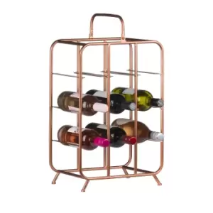 Image of Wide Copper Wine Rack - 9 Bottles