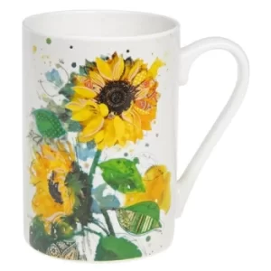 Image of Bug Art Sunflower Embossed Mug