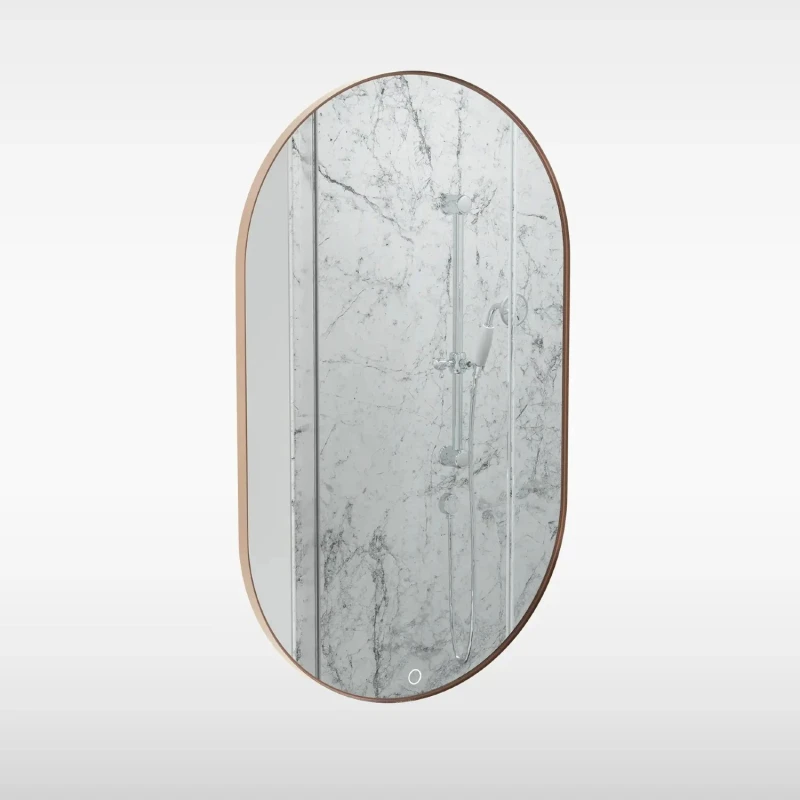 Image of Sensio Sensio Nebula Oval Bronze Heated Bathroom Mirror with Lights 500 x 800mm Bronze 50 x 3.2 x 80cm SE30197P0