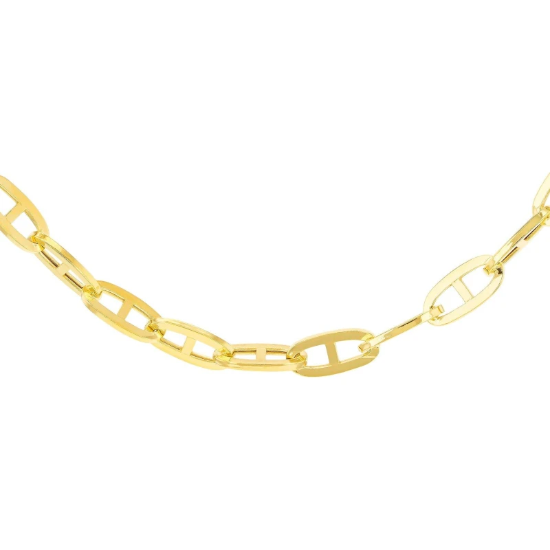 Image of Be You 9ct Gold Medium Square Rambo Chain Yellow Gold female 18in