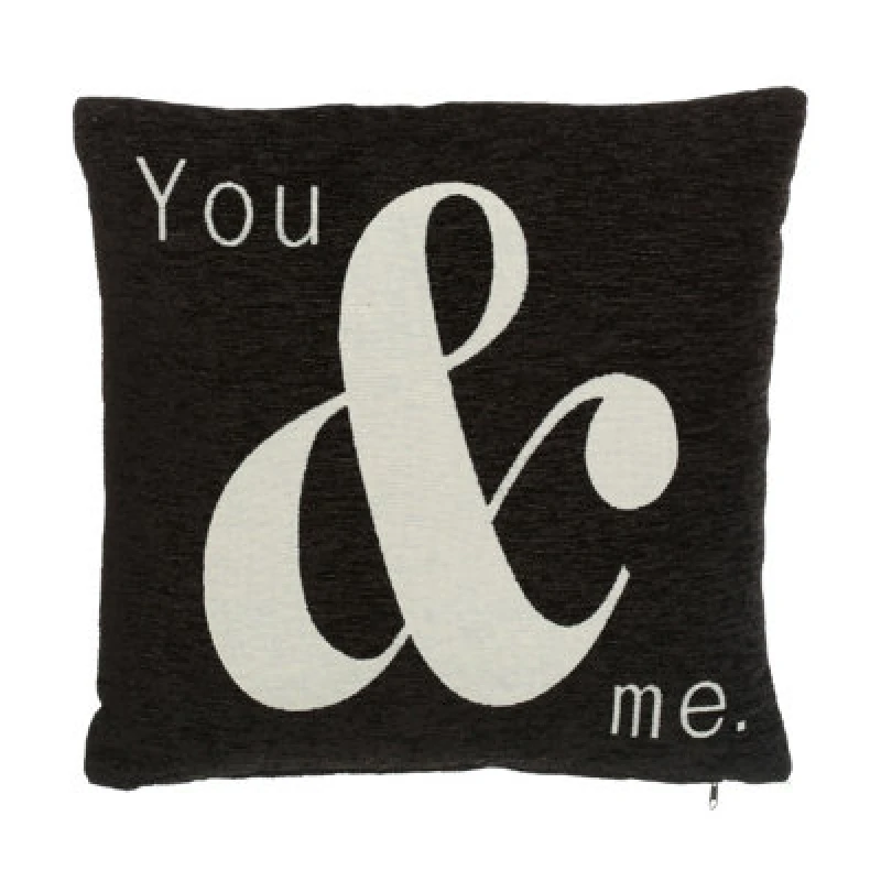 Image of Premier Housewares You & Me Words Cushion Black