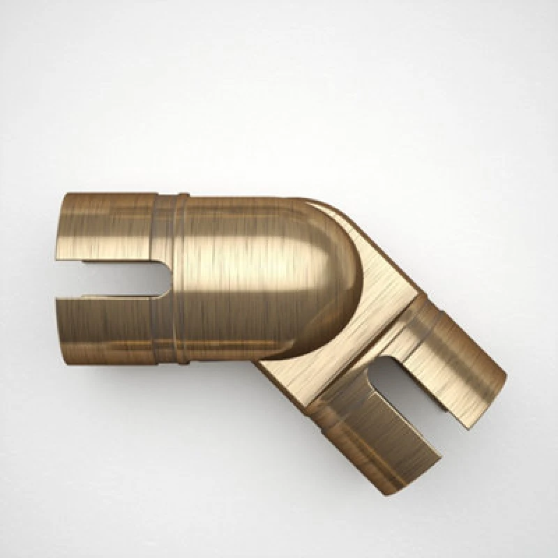 Image of Rothley Antique Brass Bannister Staircase Handrail Adjustable Elbow (Diam) 40mm