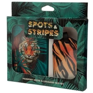 Image of Spots and Stripes Big Cat Passport Holder and Luggage Tag Set