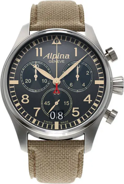 Image of Alpina Watch Startimer Pilot Quartz Chronograph - Black ALP-042