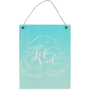 Image of Set Sail Green Metal Sign