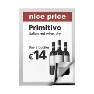 Image of Pelltech Magnetic Display Frames A4 Silver [Pack 5]